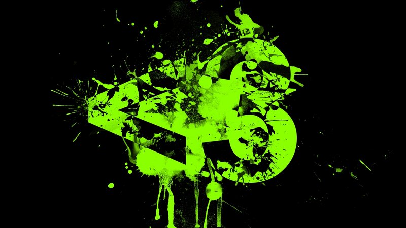 neon green splatter logo