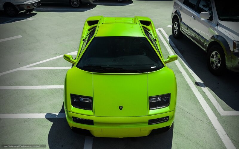 neon green sports car