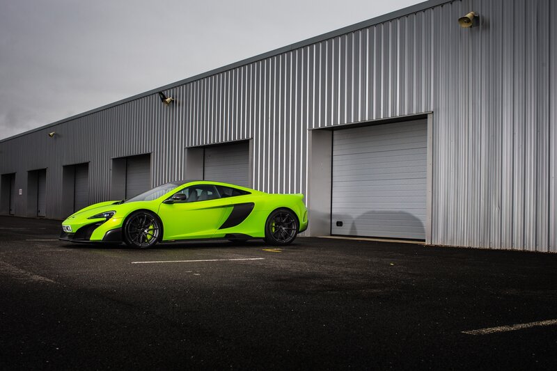 Neon Green Sports Car — Lime Green, Dramatic