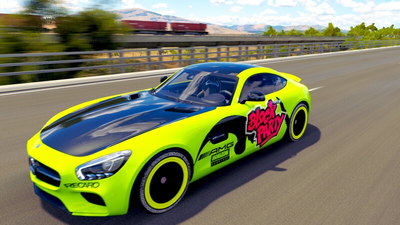 Neon Green Sports Car — Lime Green, Dynamic