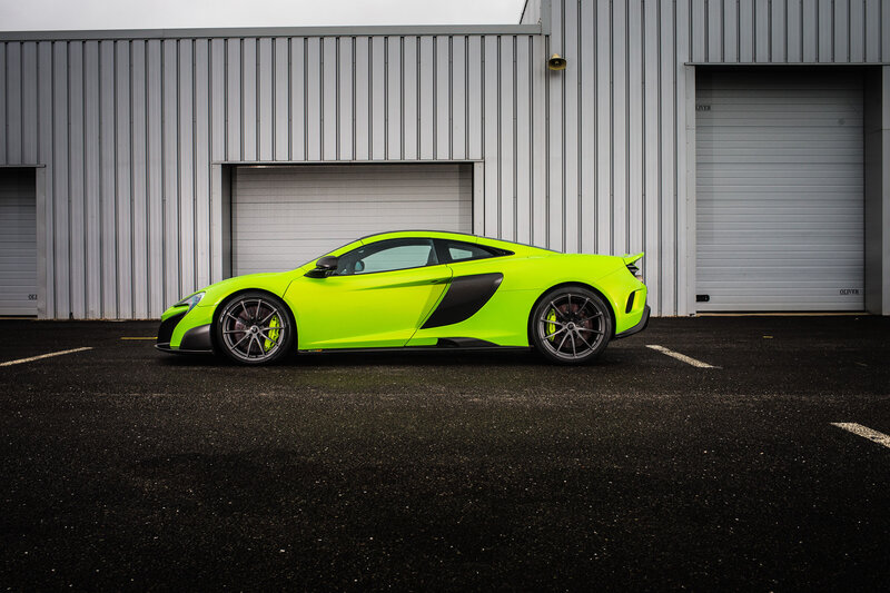 Neon green sports car