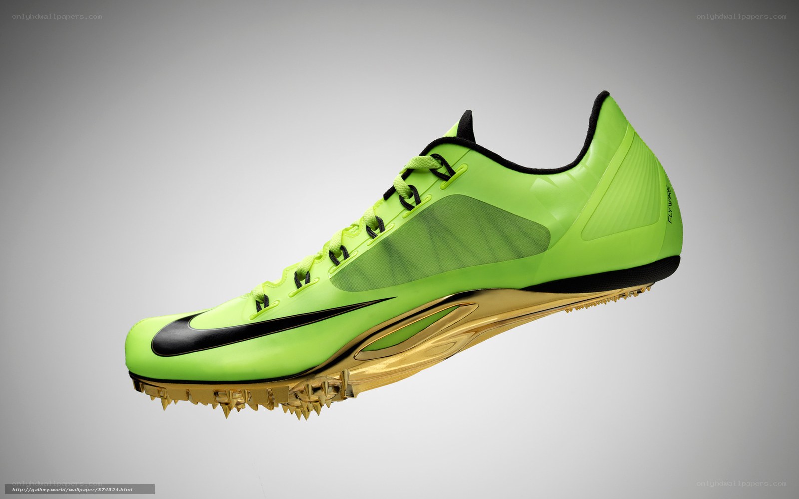 neon green track shoe