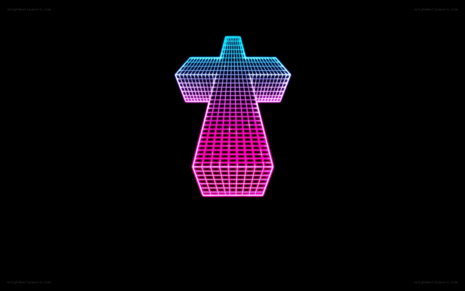neon grid cross