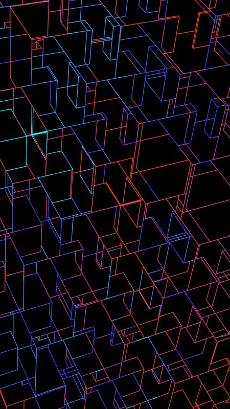Neon Grid Cubes