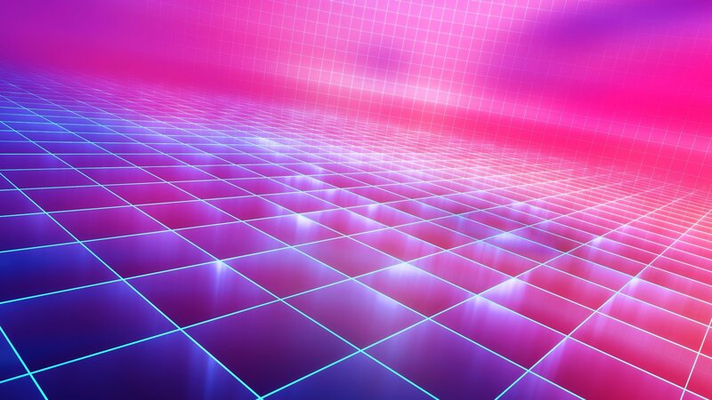 Neon Grid Landscape — Pink