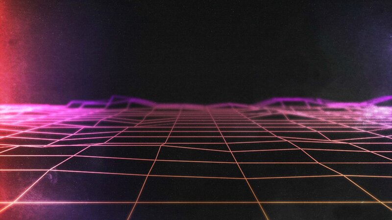 Neon Grid Landscape — Purple