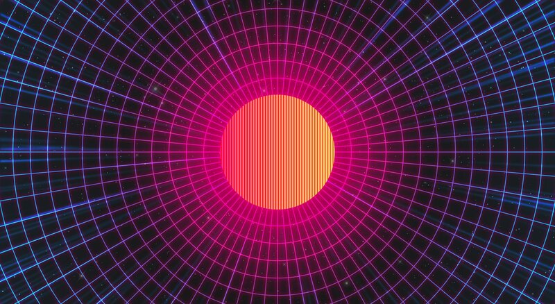 Neon Grid Tunnel — Pink, Futuristic