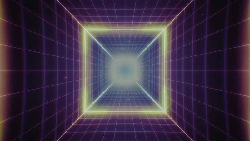Neon Grid Tunnel — Purple, Futuristic