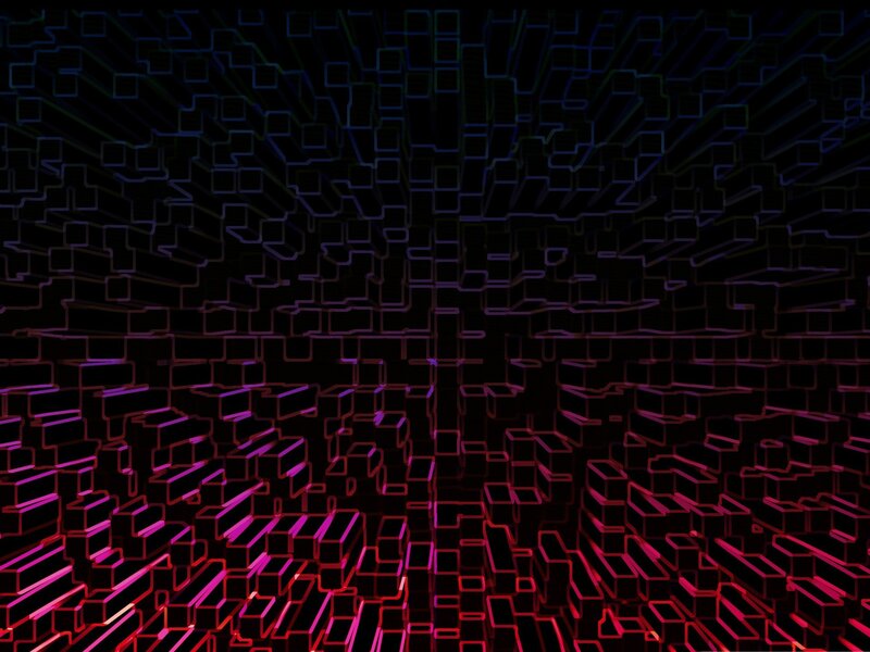 neon grid tunnel
