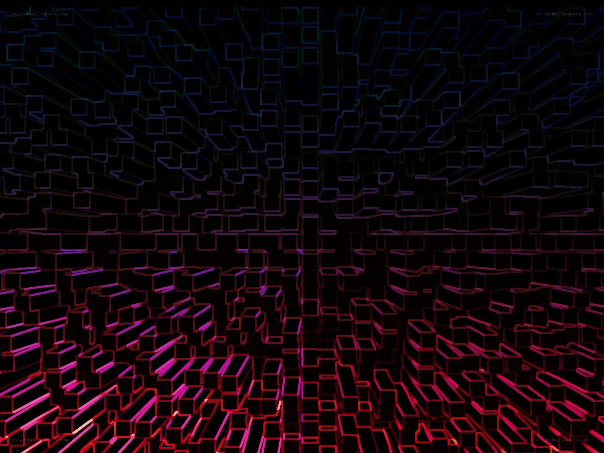 neon grid tunnel