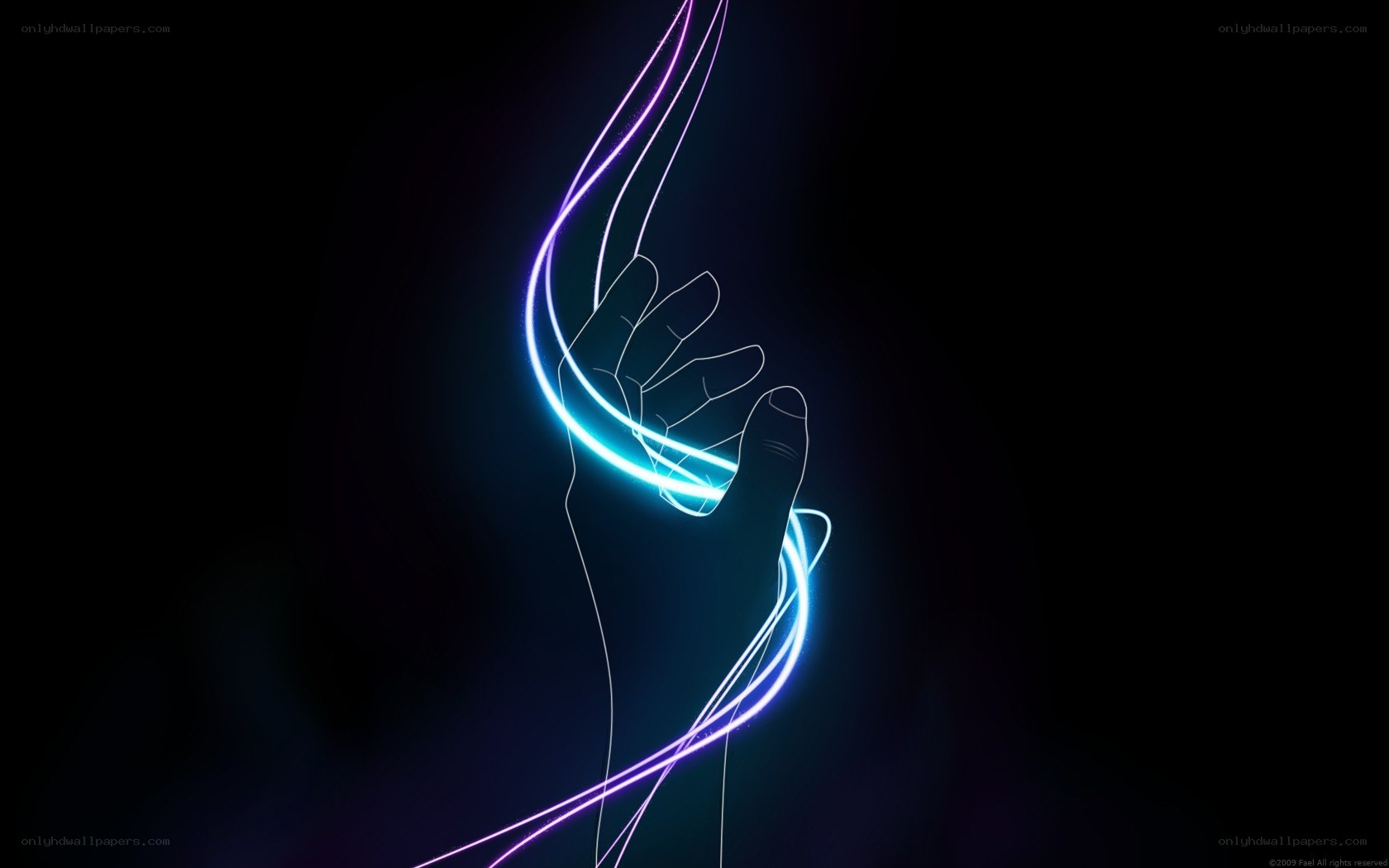 neon hand light trail