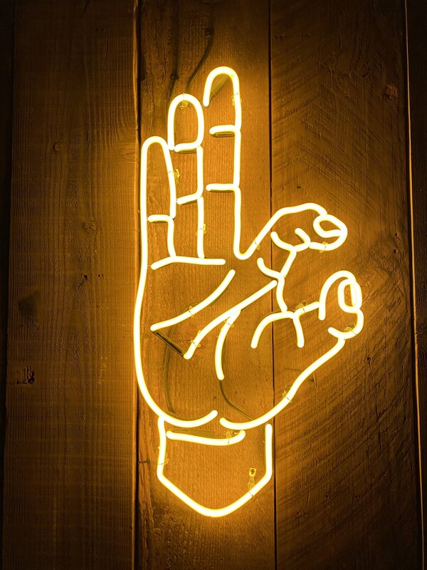 Neon Hand Sign