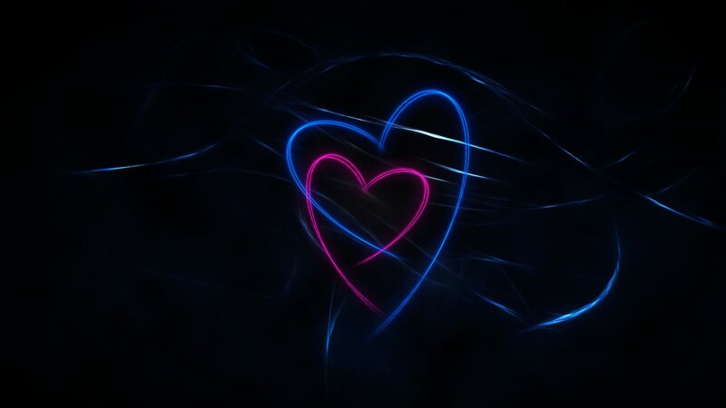 neon heart light trails