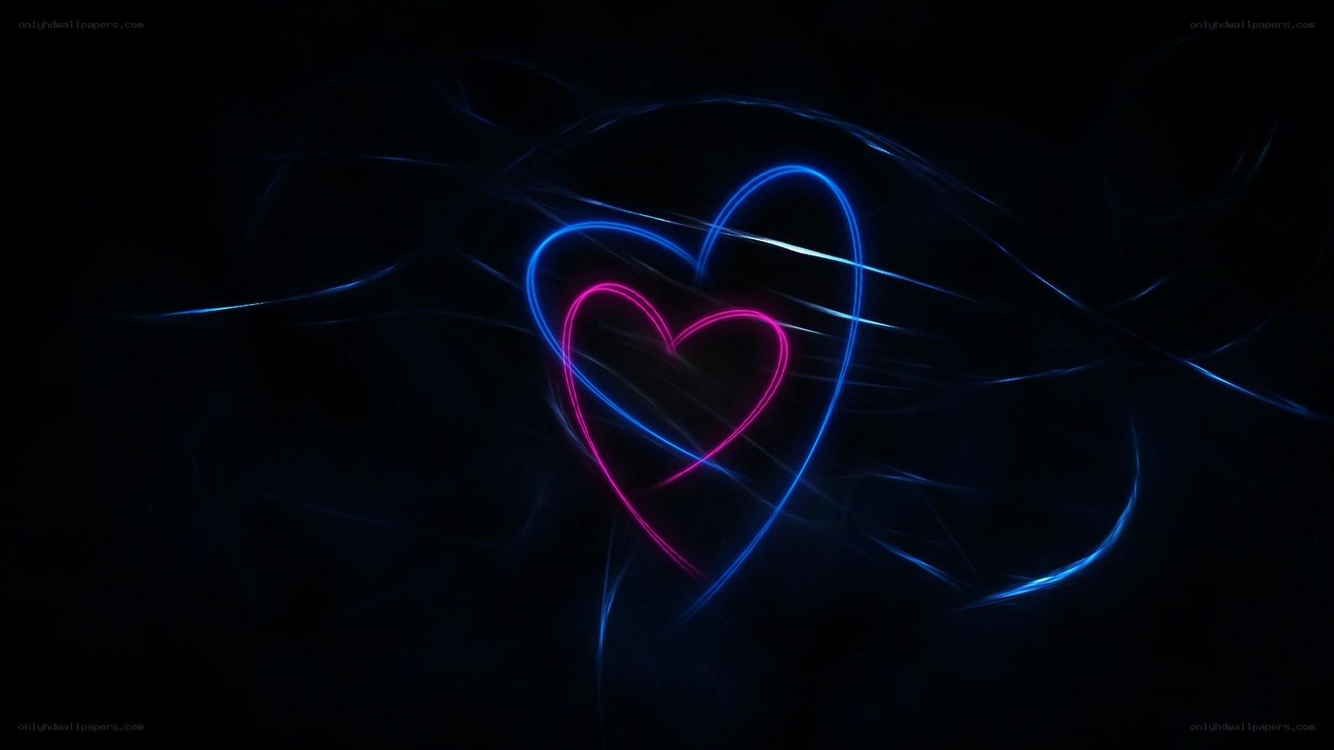 neon heart light trails