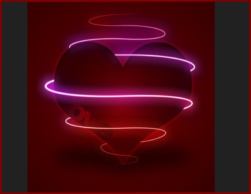 Neon Heart Sculpture