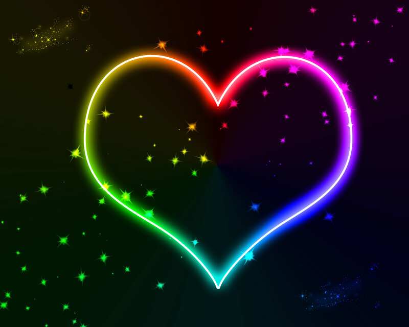 Neon Heart with Stars