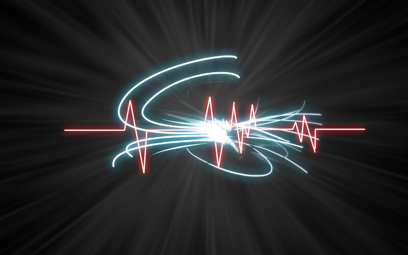 neon heartbeat and soundwave