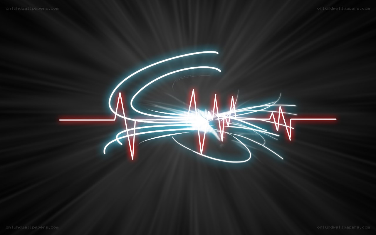 neon heartbeat and soundwave
