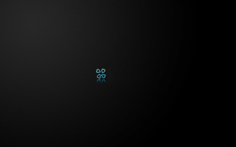 neon hearts on dark background