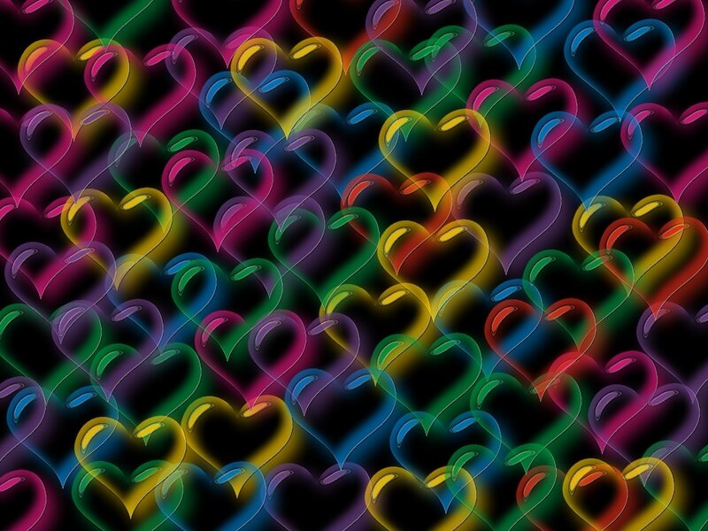 Neon Hearts Pattern