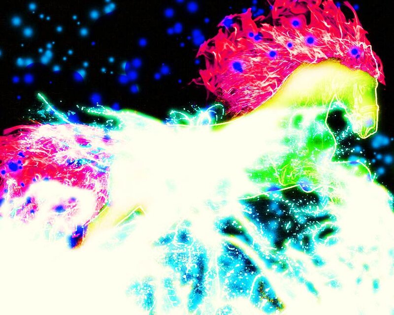 Neon Horse in Motion
