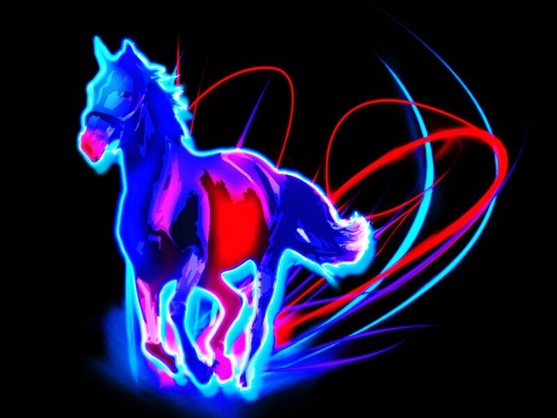 Neon Horse Silhouette