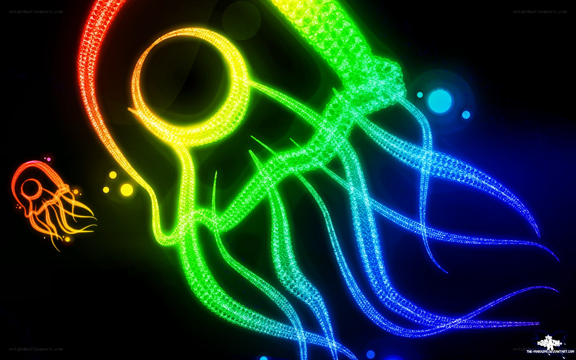neon jellyfish art