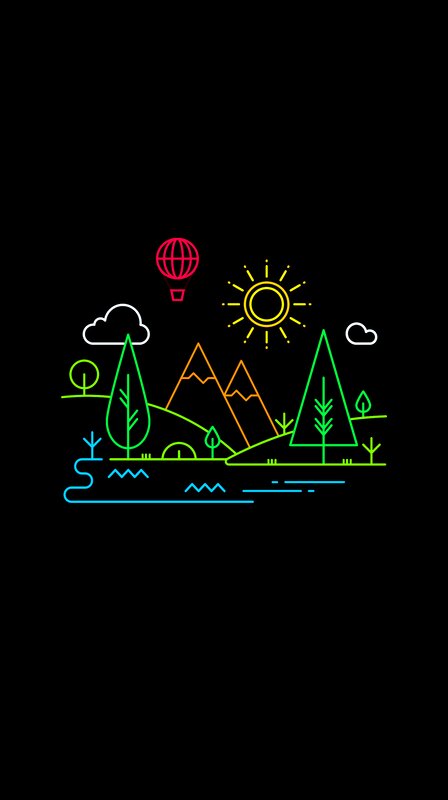 Neon Landscape Illustration