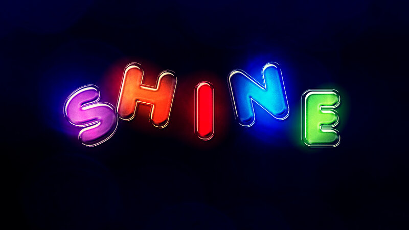 Neon Letters Spelling SHINE