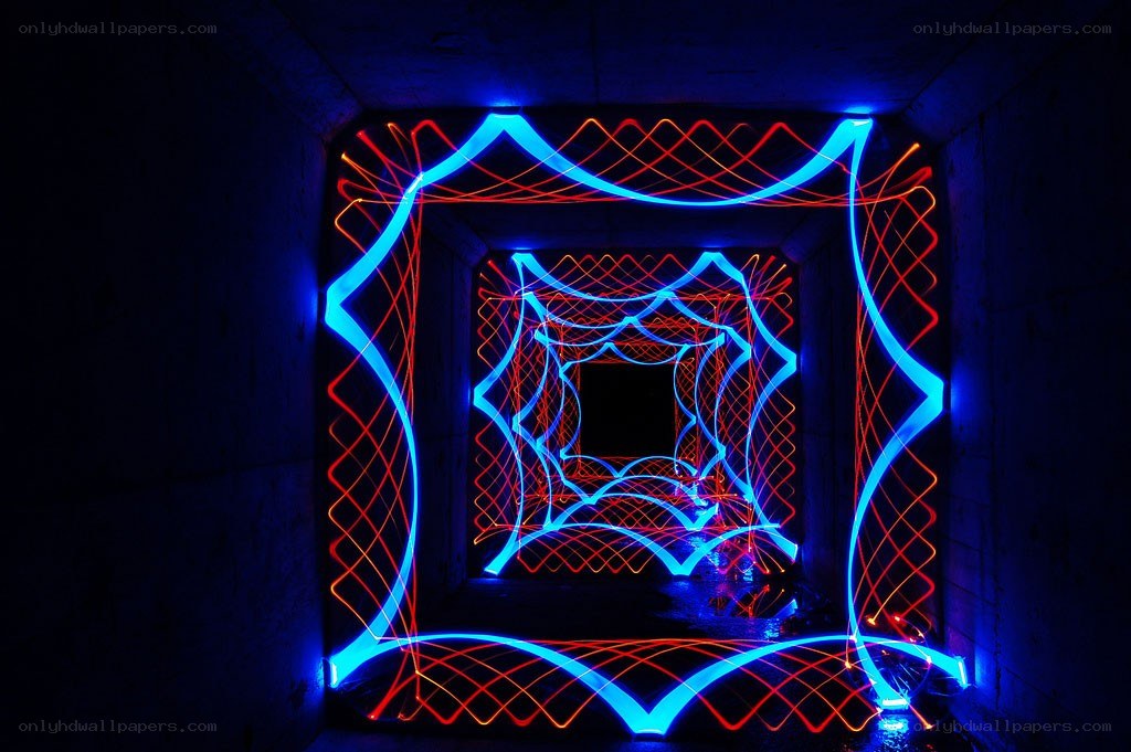 neon light art tunnel