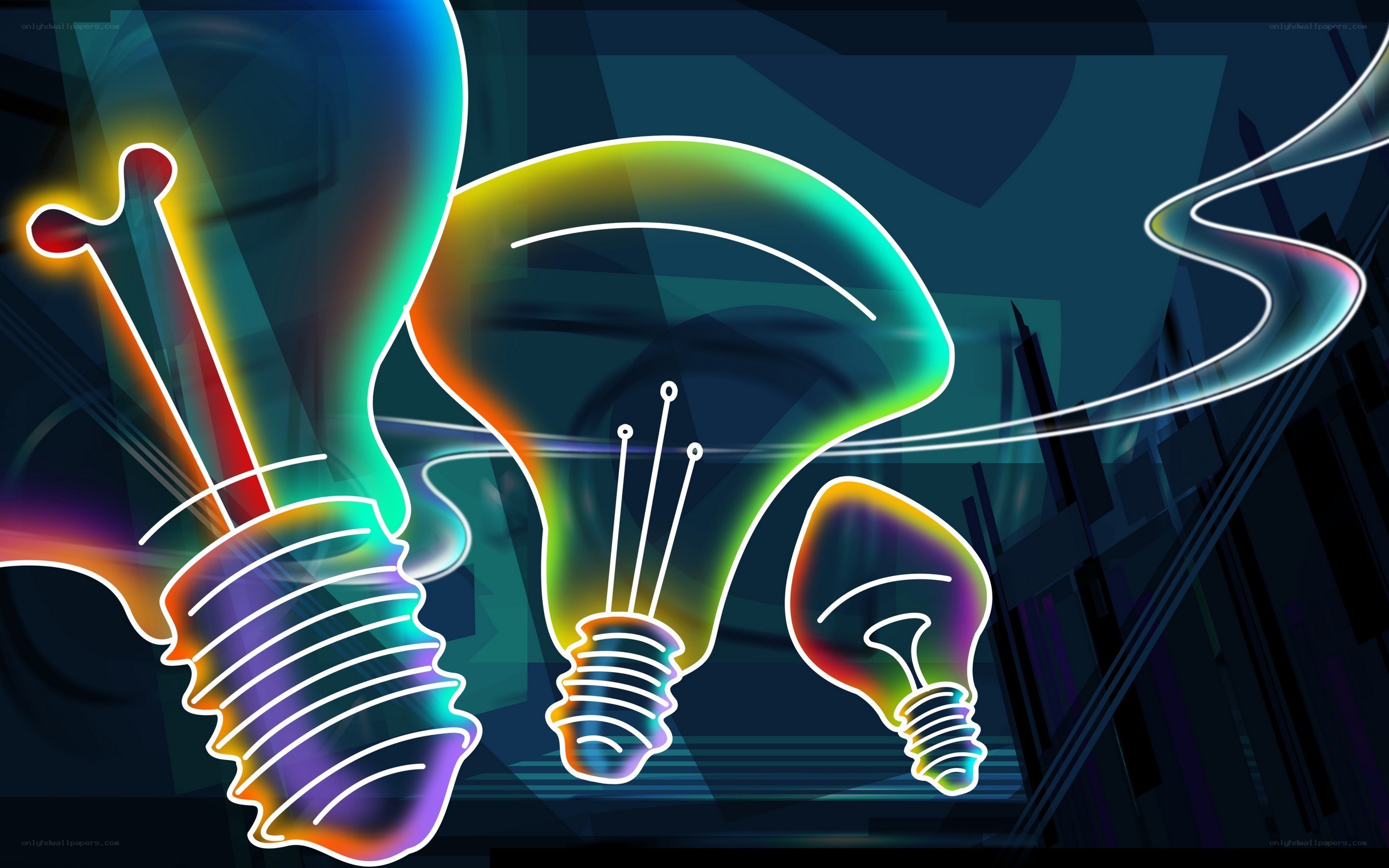 Neon light bulb illustration