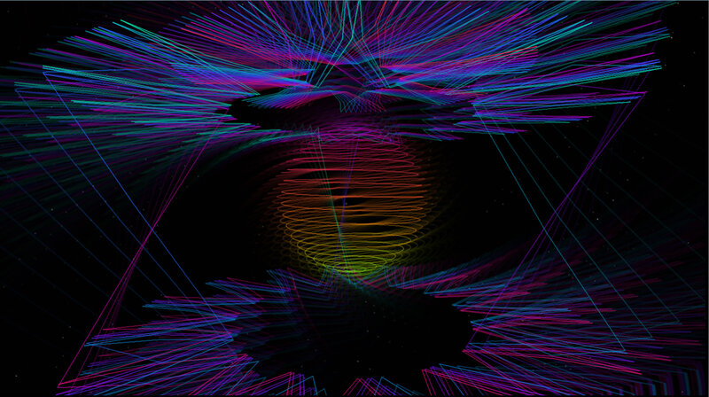 neon light streaks in space