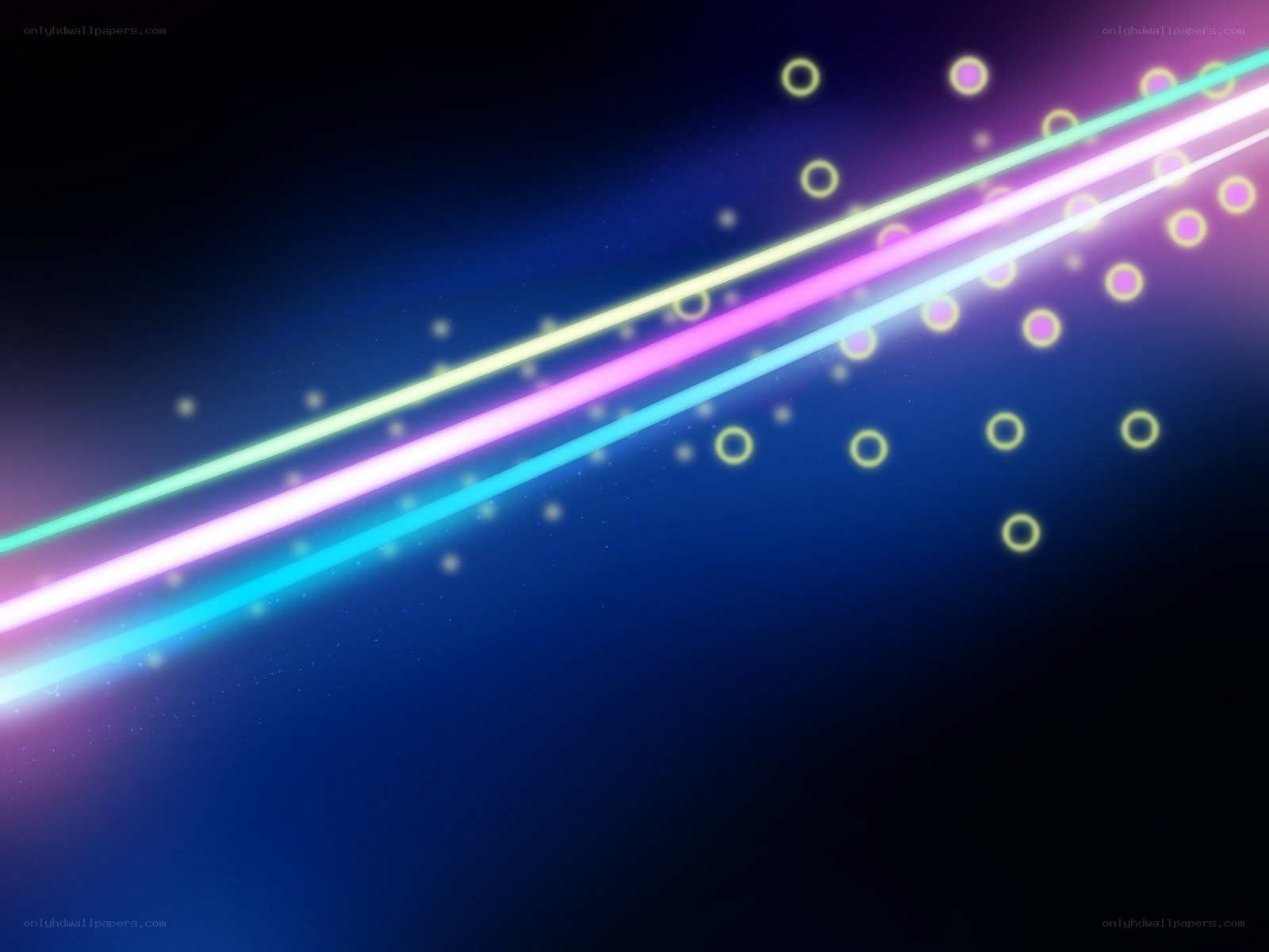 Neon light streaks on dark background