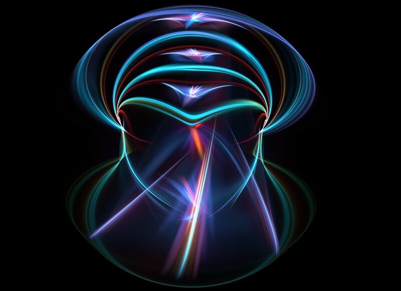 Neon Light Swirls — Blue, Dynamic