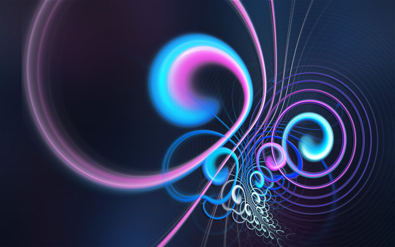 Neon Light Swirls — Blue