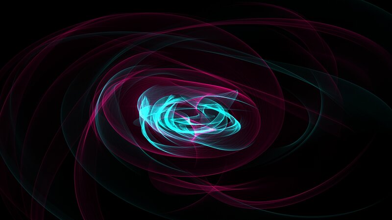 Neon Light Swirls — Cyan