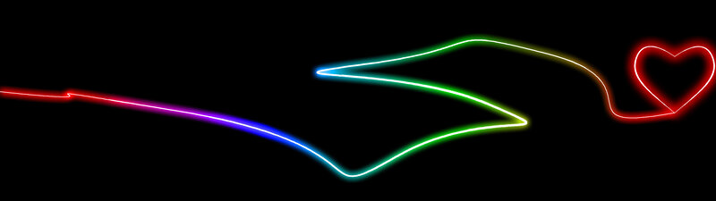 neon light trail forming a heart