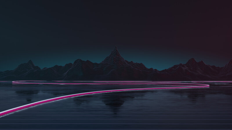 Neon Light Trail on Water