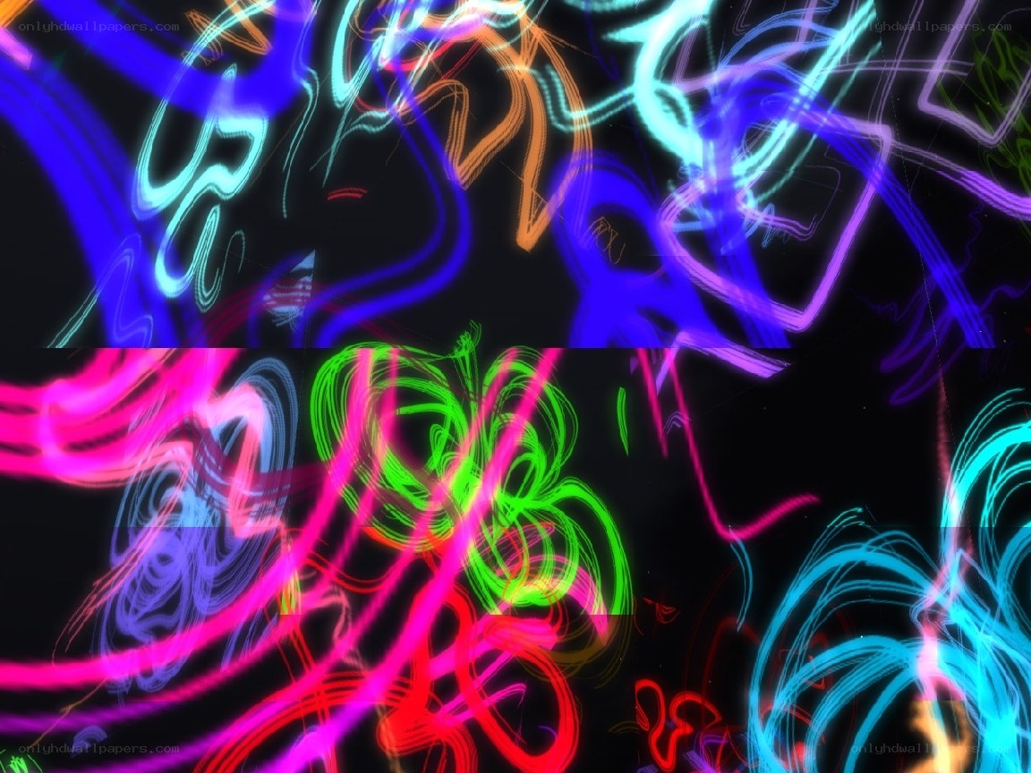 neon light trails abstract art