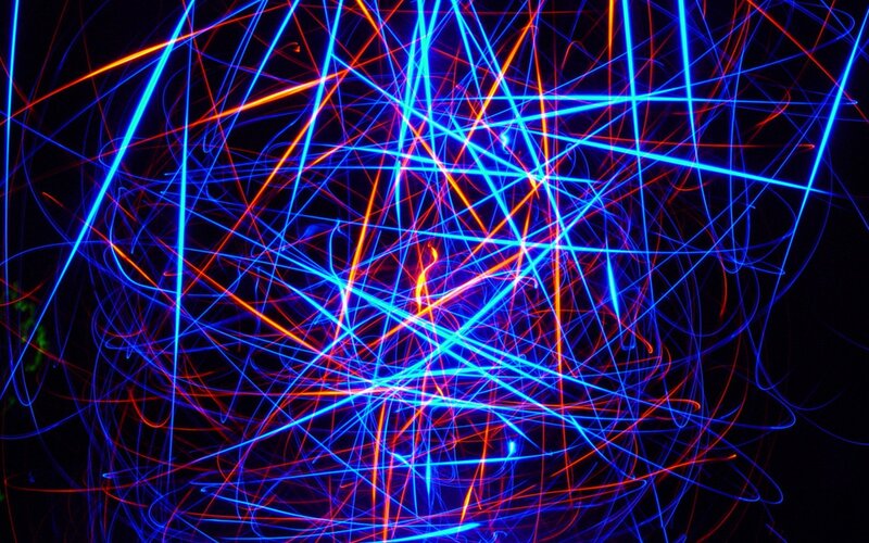 Neon Light Trails — Blue, Energetic