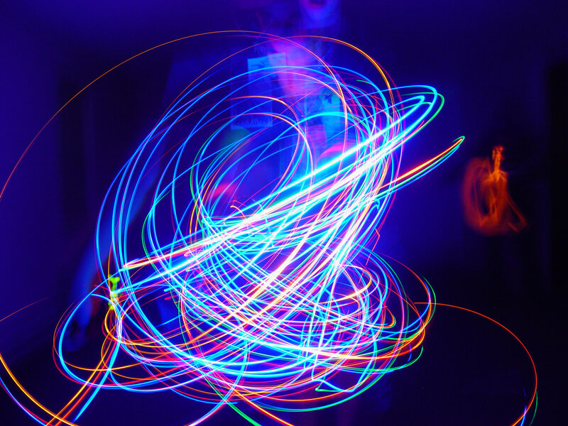 Neon Light Trails — Blue