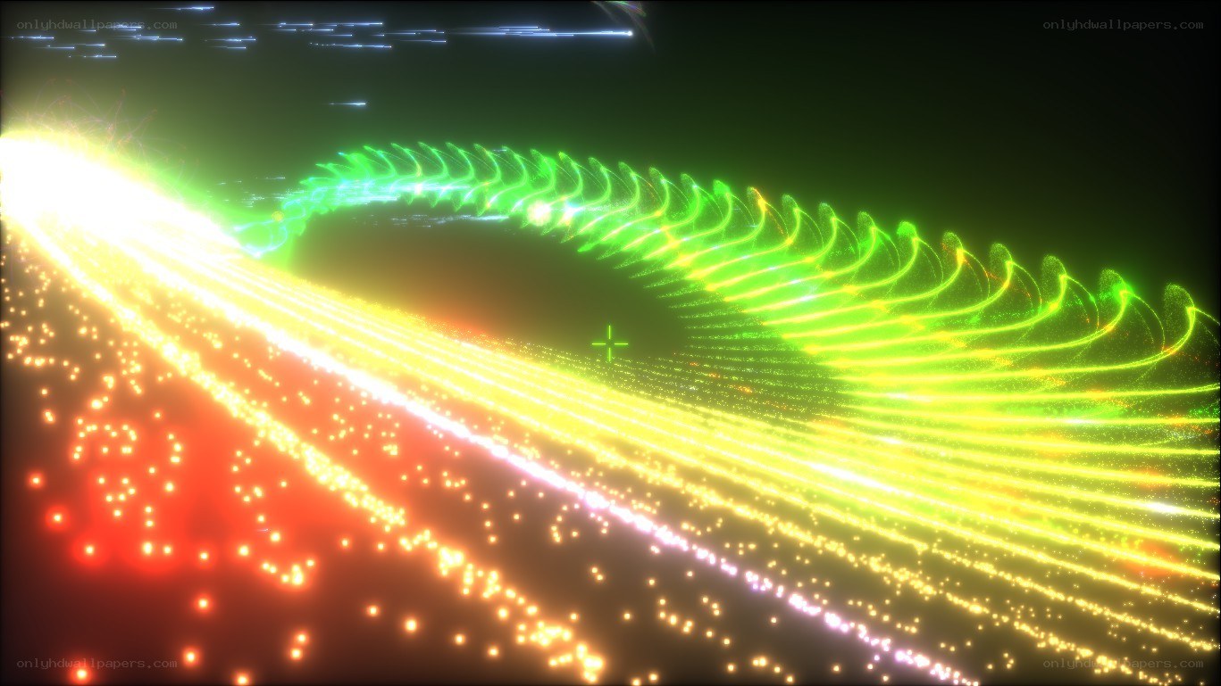 neon light trails in space