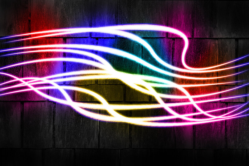 Neon Light Trails — Red