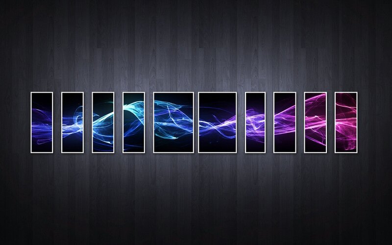 Neon Light Waves — Blue