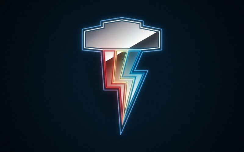 neon lightning bolt logo