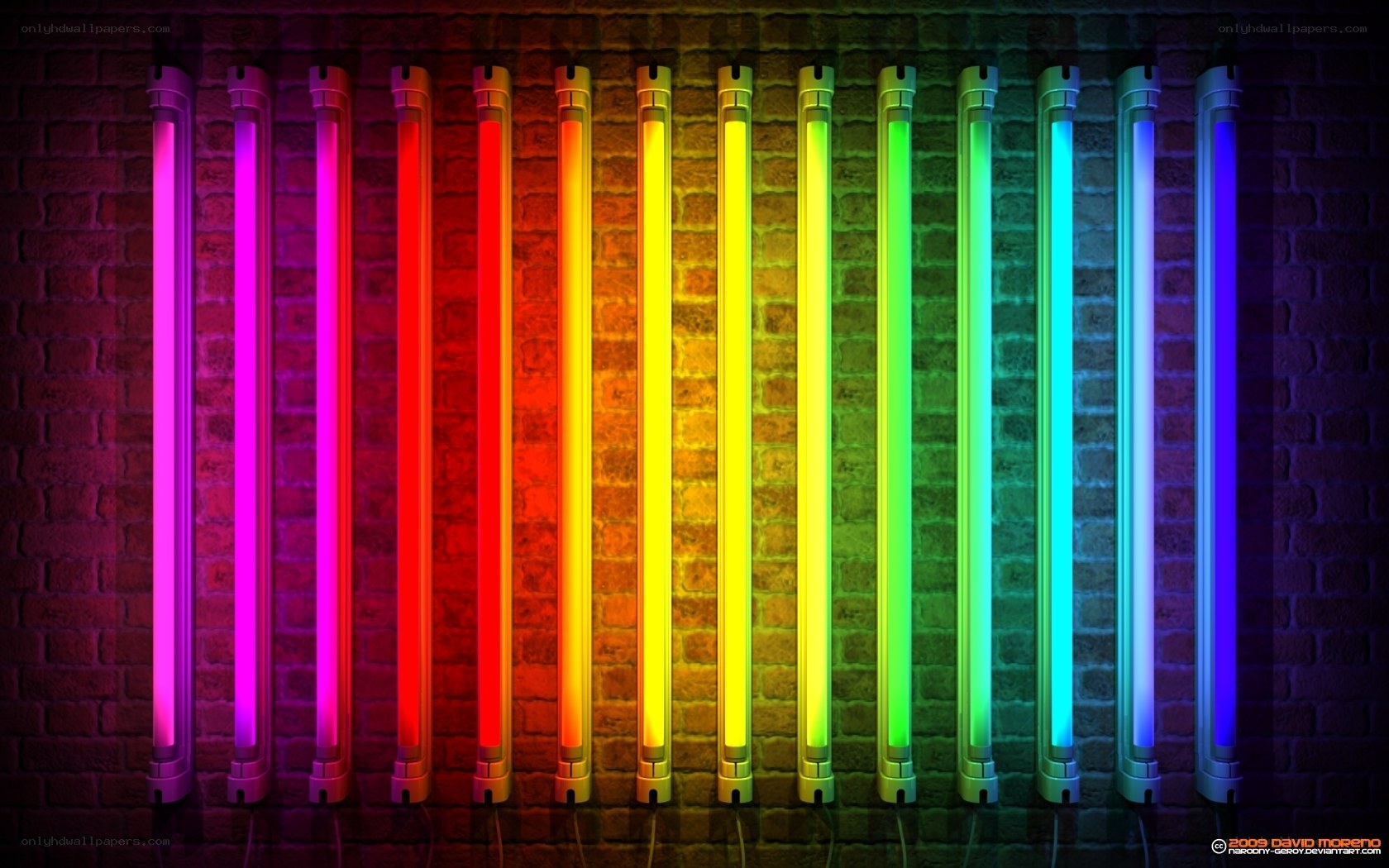 Neon lights in rainbow colors