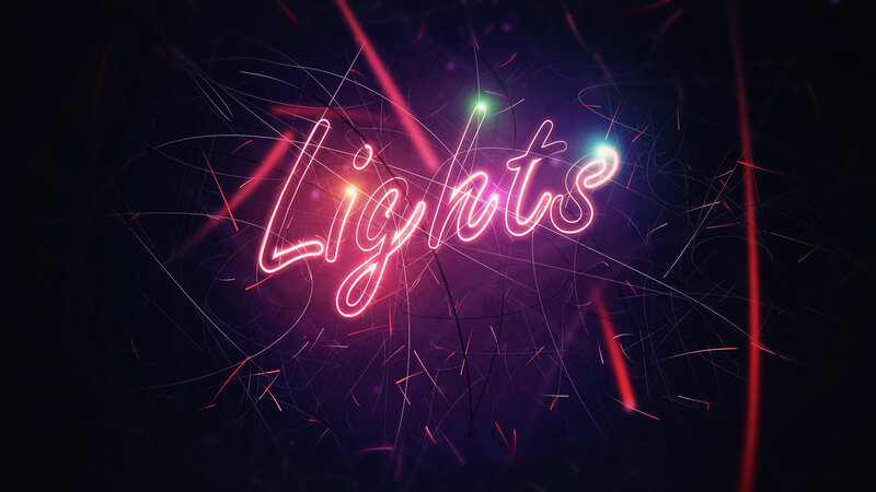 Neon Lights on Dark Background