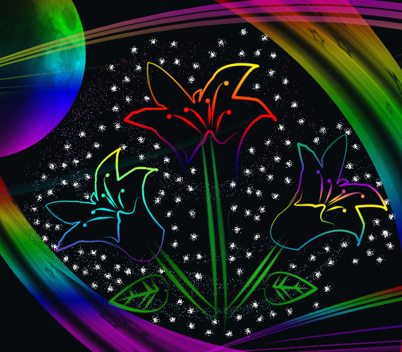 Neon Lilies in Space