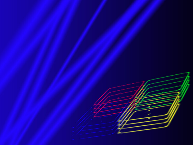 Neon Lines on Dark Background — Blue