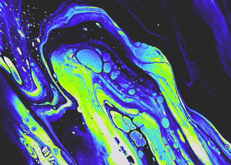 Neon Liquid Swirls — Blue